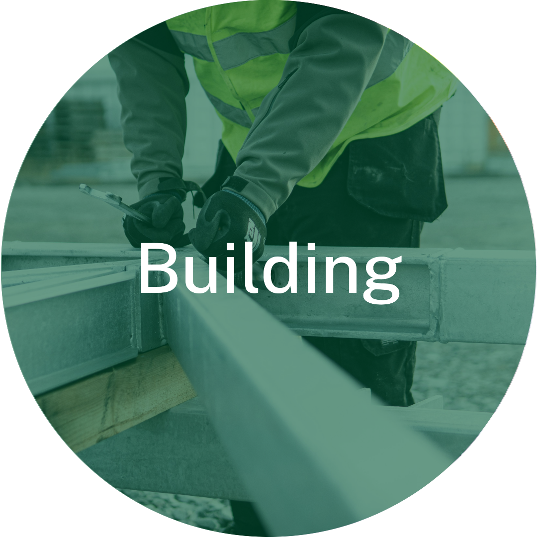 Building button showing construction work and linking to permits and zoning information