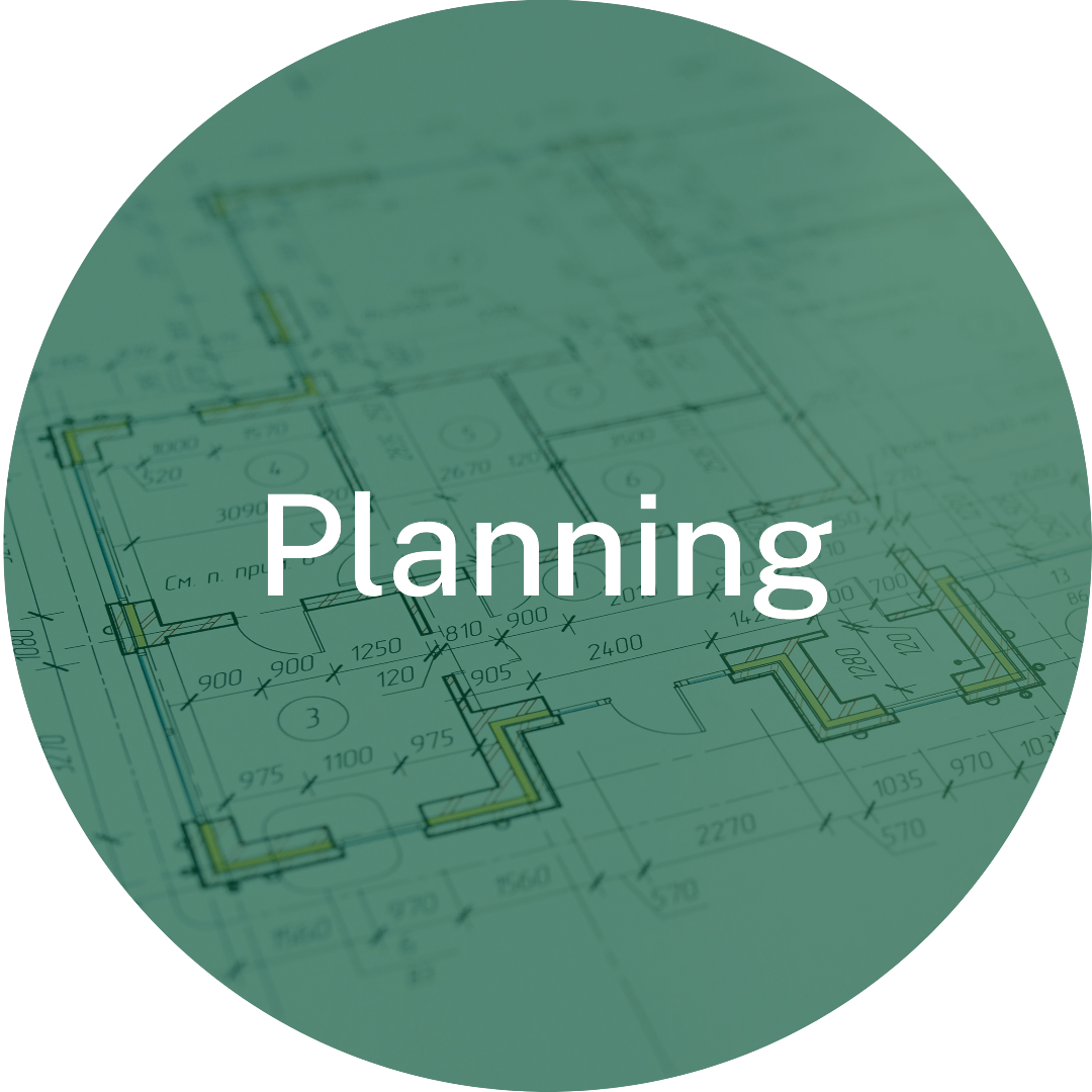Planning button showing building plans linking to plans and assessments